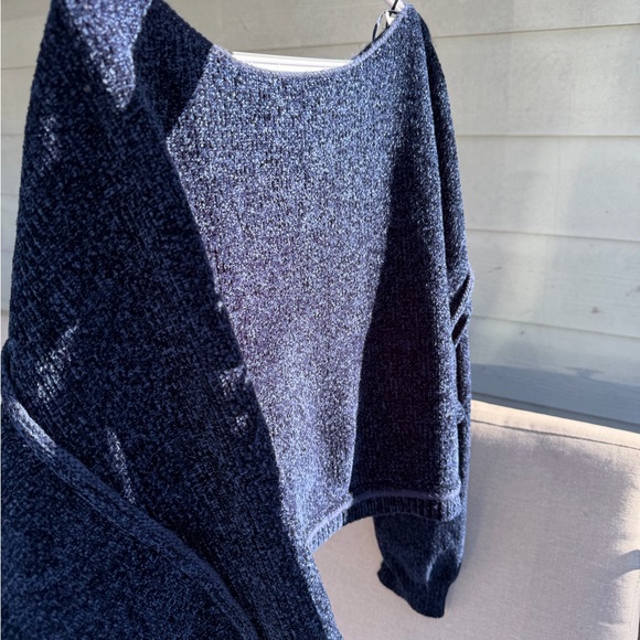 ALTERED STATES NAVY BLUE VENEER  Women's Cropped Sweater - Picture 2 of 3